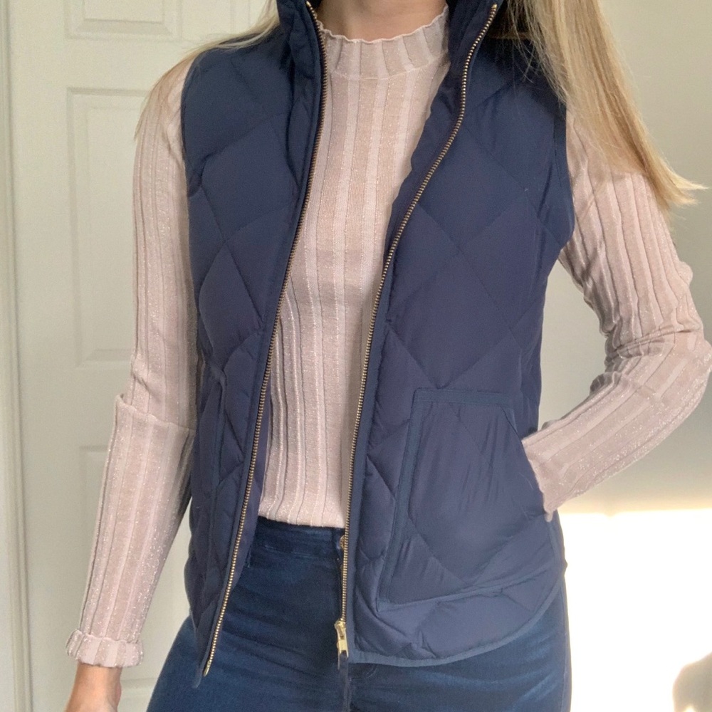 JCrew Navy Puffer Vest